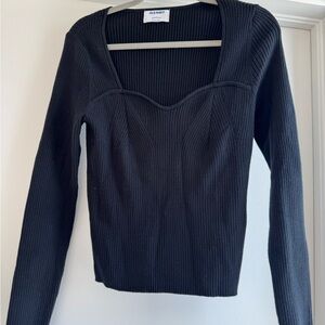 Large Old Navy Black Ribbed Sweater